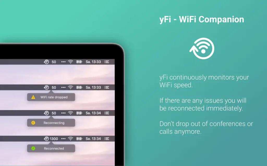 shows how yFi appears in macos